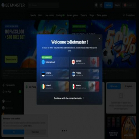 Скриншот главной страницы сайта betmaster.com