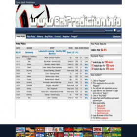 Скриншот главной страницы сайта betprediction.info