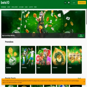 Скриншот главной страницы сайта bets10.com