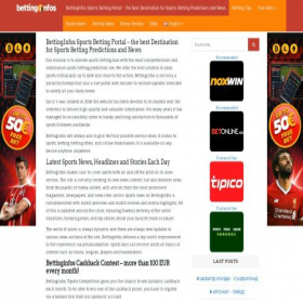 Скриншот главной страницы сайта bettinginfos.com