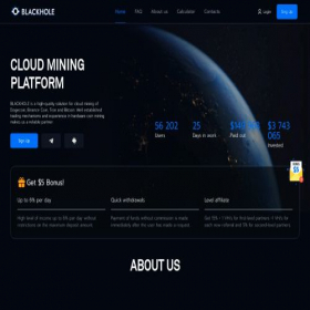 Скриншот главной страницы сайта bhole.io