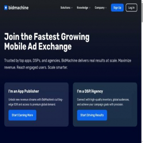 Скриншот главной страницы сайта bidmachine.io