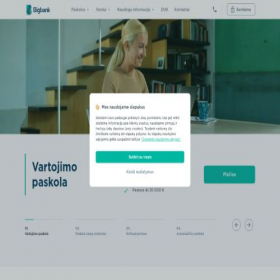 Скриншот главной страницы сайта bigbank.lt