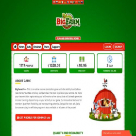 Скриншот главной страницы сайта bigfarm.pro