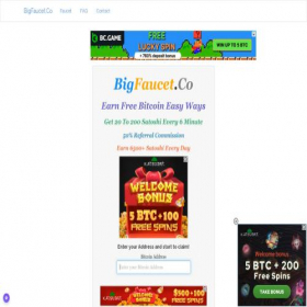 Скриншот главной страницы сайта bigfaucet.co
