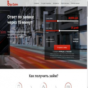 Скриншот главной страницы сайта bigzaim.su