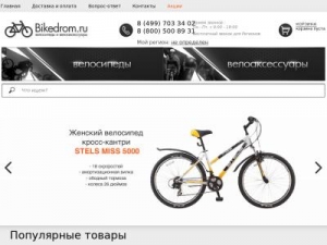 Скриншот главной страницы сайта bikedrom.ru