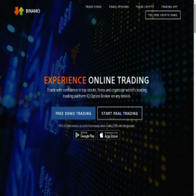 Скриншот главной страницы сайта binamo.com