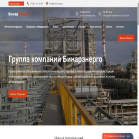 Скриншот главной страницы сайта binarenergo.ru