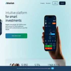 Скриншот главной страницы сайта binarium.business