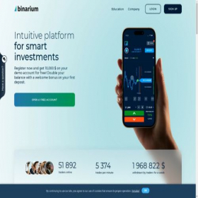 Скриншот главной страницы сайта binarium.buzz