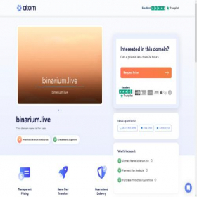 Скриншот главной страницы сайта binarium.live