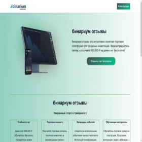 Скриншот главной страницы сайта binarium.work