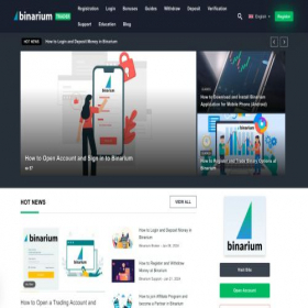 Скриншот главной страницы сайта binariumtrader.com