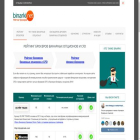 Скриншот главной страницы сайта binarki.net
