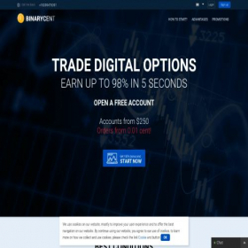Скриншот главной страницы сайта binarycent.com