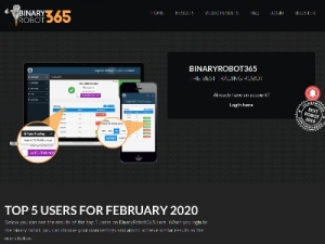 Скриншот главной страницы сайта binaryrobot365.com