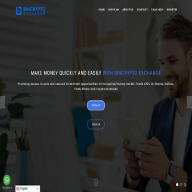Скриншот главной страницы сайта bincryptofxexchange.com