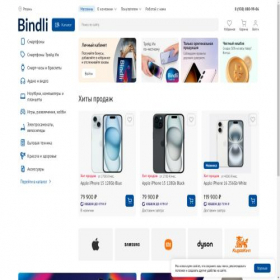 Скриншот главной страницы сайта bindli.ru