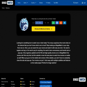 Скриншот главной страницы сайта bingewatch.to