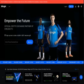 Скриншот главной страницы сайта bingx.com