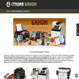 Скриншот главной страницы сайта binom61.ru