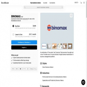 Скриншот главной страницы сайта binomax.com
