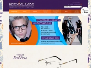 Скриншот главной страницы сайта binooptic.ru