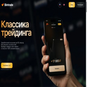 Скриншот главной страницы сайта bintrade-online.online