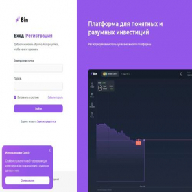 Скриншот главной страницы сайта bintrade.io