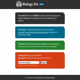 Скриншот главной страницы сайта biology.net