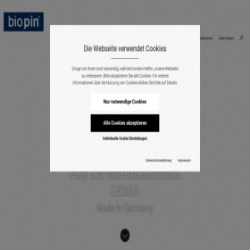 Скриншот главной страницы сайта biopin.de