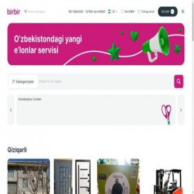 Скриншот главной страницы сайта birbir.uz