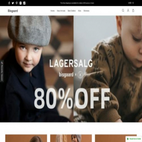 Скриншот главной страницы сайта bisgaardoutlet.com