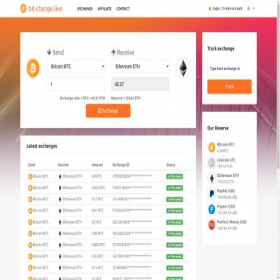 Скриншот главной страницы сайта bit-change.live