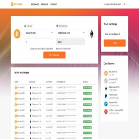 Скриншот главной страницы сайта bit-swap.live