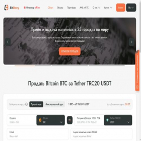 Скриншот главной страницы сайта bitberry.cash