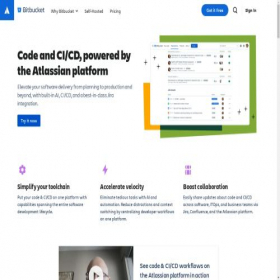 Скриншот главной страницы сайта bitbucket.org