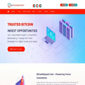 Скриншот главной страницы сайта bitcashdeposit.com