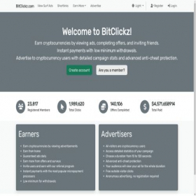 Скриншот главной страницы сайта bitclickz.com