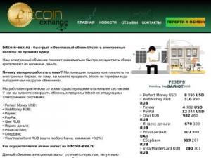 Скриншот главной страницы сайта bitcoin-exx.ru