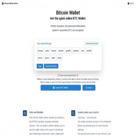 Скриншот главной страницы сайта bitcoin-wallet.io