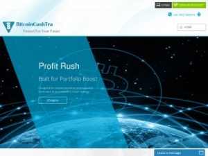 Скриншот главной страницы сайта bitcoincashtra.com