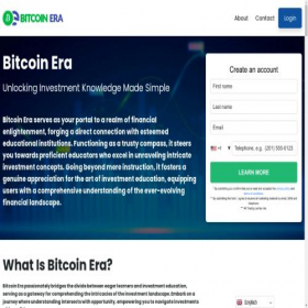 Скриншот главной страницы сайта bitcoinera.app