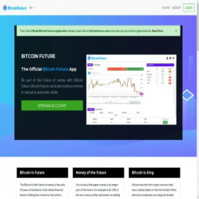 Скриншот главной страницы сайта bitcoinfuture.com