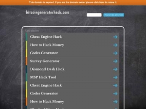 Скриншот главной страницы сайта bitcoingeneratorhack.com