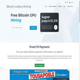 Скриншот главной страницы сайта bitcoinlotterymining.com