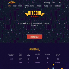 Скриншот главной страницы сайта bitcoinmaniagame.com