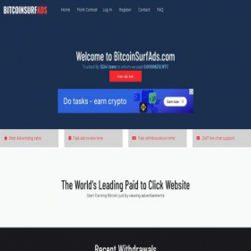 Скриншот главной страницы сайта bitcoinsurfads.com