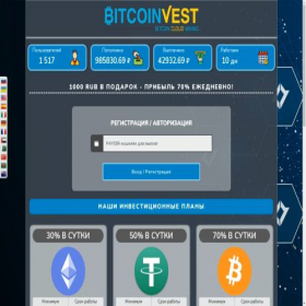 Скриншот главной страницы сайта bitcoinvest.fun